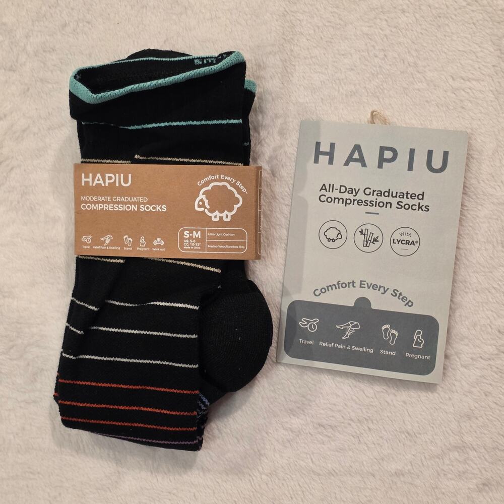 Hapiu Womens Compression Socks Small-Medium NWT
